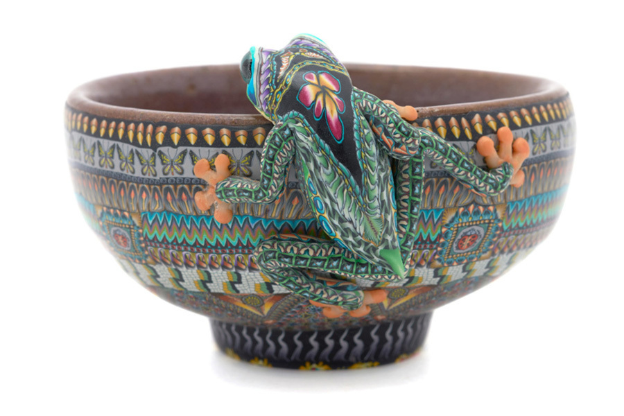 Jon Stuart Anderson Ceramic Bowl with Tree Frog